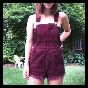 Maroon Corduroy Overalls